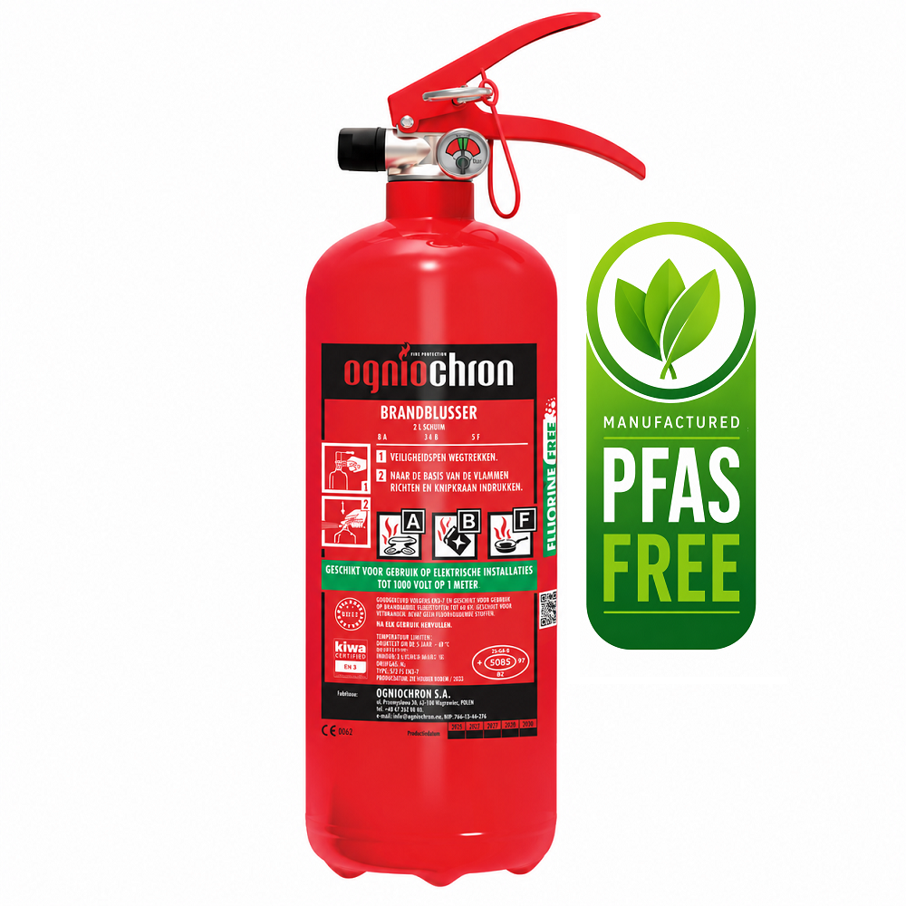 Vetbrandblusser 2 liter PFAS vrij zonder fluor OgnioChron GPN-2x ABFMP